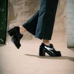 Sapato Plataforma Jasmin Estilo Veggie Verniz Preto