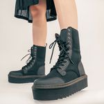 Coturno Plataforma Minerva Estilo Veggie Preto