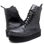 Coturno Plataforma Brienne Estilo Veggie All Black Preto