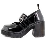 Sapato Inglês Estilo Veggie Boneca Jane Jane Verniz Preto