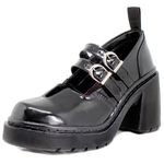 Sapato Inglês Estilo Veggie Boneca Jane Jane Verniz Preto