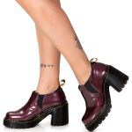 Sapato Plataforma Constança Estilo Veggie Verniz Malbec Vinho