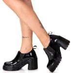 Sapato Plataforma Constança Estilo Veggie Verniz Preto