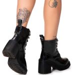 Coturno Plataforma Camélia Estilo Veggie Verniz Preto