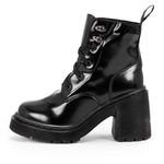 Coturno Plataforma Camélia Estilo Veggie Verniz Preto