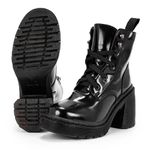 Coturno Plataforma Camélia Estilo Veggie Verniz Preto