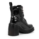 Coturno Plataforma Camélia Estilo Veggie Verniz Preto