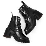 Coturno Plataforma Camélia Estilo Veggie Verniz Preto