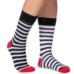 Meia Estilo Veggie Linha Casual Ímpar Preto Branco Vermelho