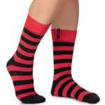Meia Estilo Veggie Linha Casual Duo Preto Vermelho