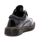 Sapato Colegial Inglês Estilo Veggie Verniz Preto Baixo