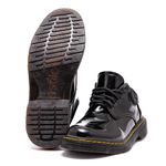 Sapato Colegial Inglês Estilo Veggie Verniz Preto Baixo