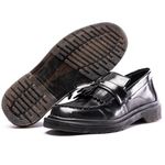 Sapato Mocassim Bambolim Estilo Veggie Verniz Preto