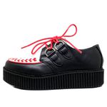 Creeper Preto Vermelho Estilo Veggie Shoes