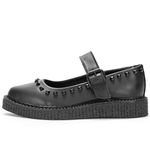 New Creeper Sapatilha Bico Fino Estilo Veggie Morticia Preto