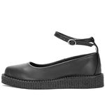 New Creeper Sapatilha Bico Fino Estilo Veggie Ofélia Preto