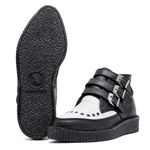 New Creeper Bico Fino Cagliari Estilo Veggie Preto Branco