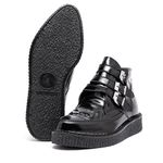 New Creeper Bico Fino Cagliari Estilo Veggie Verniz Preto