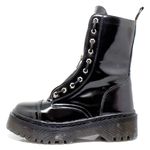 Coturno Estilo Inglês Auren Verniz Preto