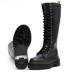 Coturno Estilo Inglês Cano Longo Preto