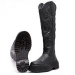 Coturno Estilo Inglês Cano longo Versalhes Preto