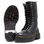 Coturno Estilo Inglês Cano 3/4 Preto