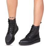 New Creeper Coturno Bico Fino Estilo Veggie Ivy Preto