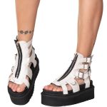 Sandália Plataforma Estilo Veggie Lucrétia Creme