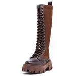 Coturno Tratorado Hera Alta Estilo Veggie Shoes Marrom