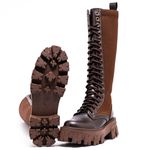 Coturno Tratorado Hera Alta Estilo Veggie Shoes Marrom
