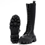 Coturno Tratorado Hera Alta Estilo Veggie Shoes Preto