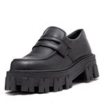 Sapato Mocassim Tratorado Briggite Estilo Veggie Preto