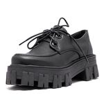 Sapato Oxford Tratorado Estilo Veggie Brenna Preto