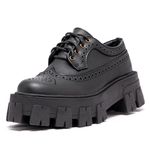 Sapato Oxford Tratorado Estilo Veggie Rolly Preto