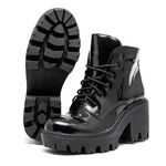 Bota Cano Curto Estilo Veggie Susan Verniz Preto