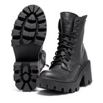 Bota Cano Médio Estilo Veggie Emma Preto