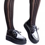 Creeper Preto Branco Estilo Veggie Shoes