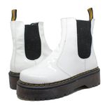 Bota Tratorada Chelsea Estilo Veggie Verniz Branco