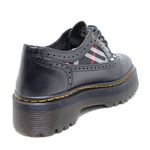 Sapato Oxford Estilo Veggie Greta Xadrez Preto