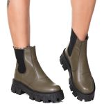 Bota Tratorada Meggie Chelsea Estilo Veggie Verde Army