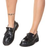 Sapato Mocassim Bambolim Estilo Veggie Verniz Preto