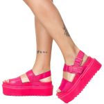 Sandália Plataforma Estilo Veggie Shoes Marriê Rosa