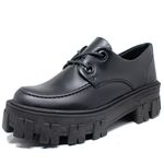 Sapato Oxford Tratorado Estilo Veggie Brenna Preto