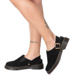 Sapato Mule Estilo Veggie Shoes Toulon Acamurçado Preto