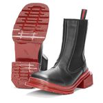 Bota Chelsea Montero Preto Solado Vermelho