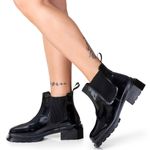 Bota Chelsea Cano Baixo Toledo Veniz Preto