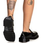 Sapato Mocassim Cano Canelado Sevilha Verniz Preto