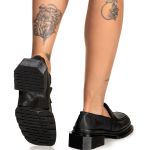 Sapato Mocassim Cano Canelado Sevilha Preto