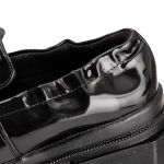 Sapato Mocassim Cano Canelado Sevilha Verniz Preto