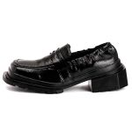 Sapato Mocassim Cano Canelado Sevilha Verniz Molhado Preto